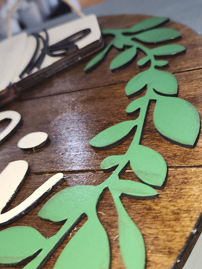 Interchangeable Pot Spilling Door Sign Honey Oak Stained *Inserts Not Included* dps1