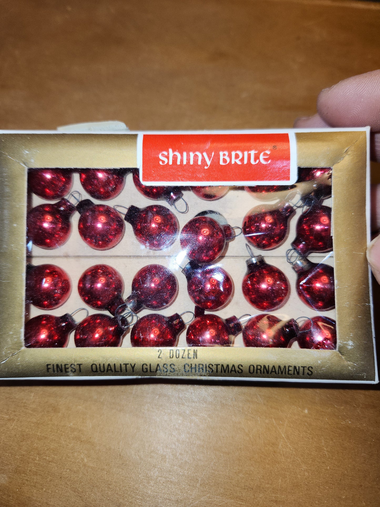 Vintage Shiny Brite 24 Red Mercury Glass Feather Tree Ornaments 1/2 inch 15mm bo123