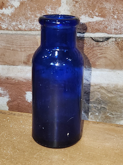 Vintage Medicine Bottle Bromo Seltzer Cobalt Blue Glass Emerson Drug Co Baltimore MD 4" vmb7