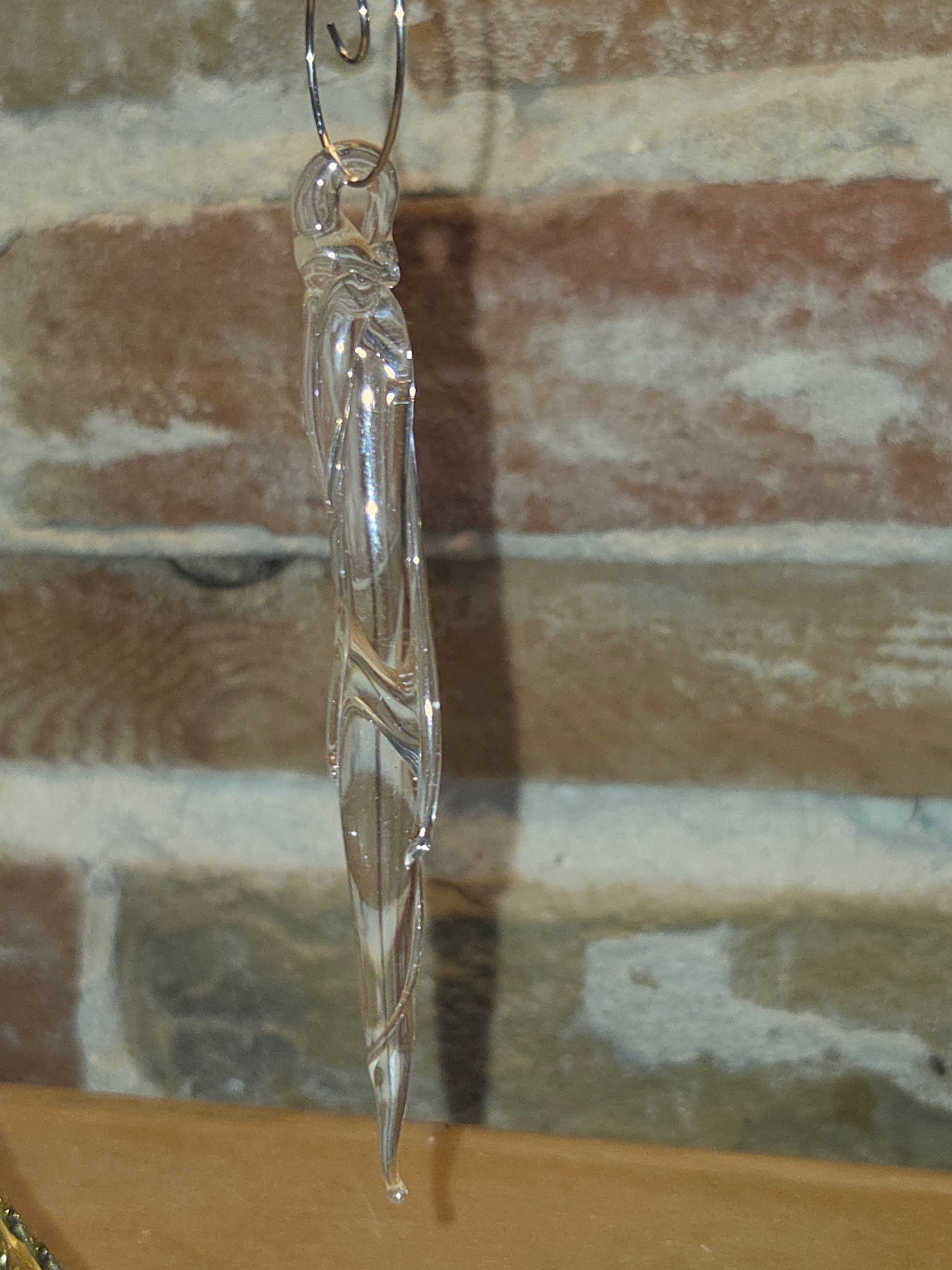 Glass icicles made by Burglund Studios in North Platte, Nebraska