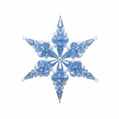 Blue Beaded Snowflake Ornament bs1