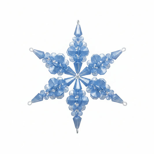 Blue Beaded Snowflake Ornament bs1