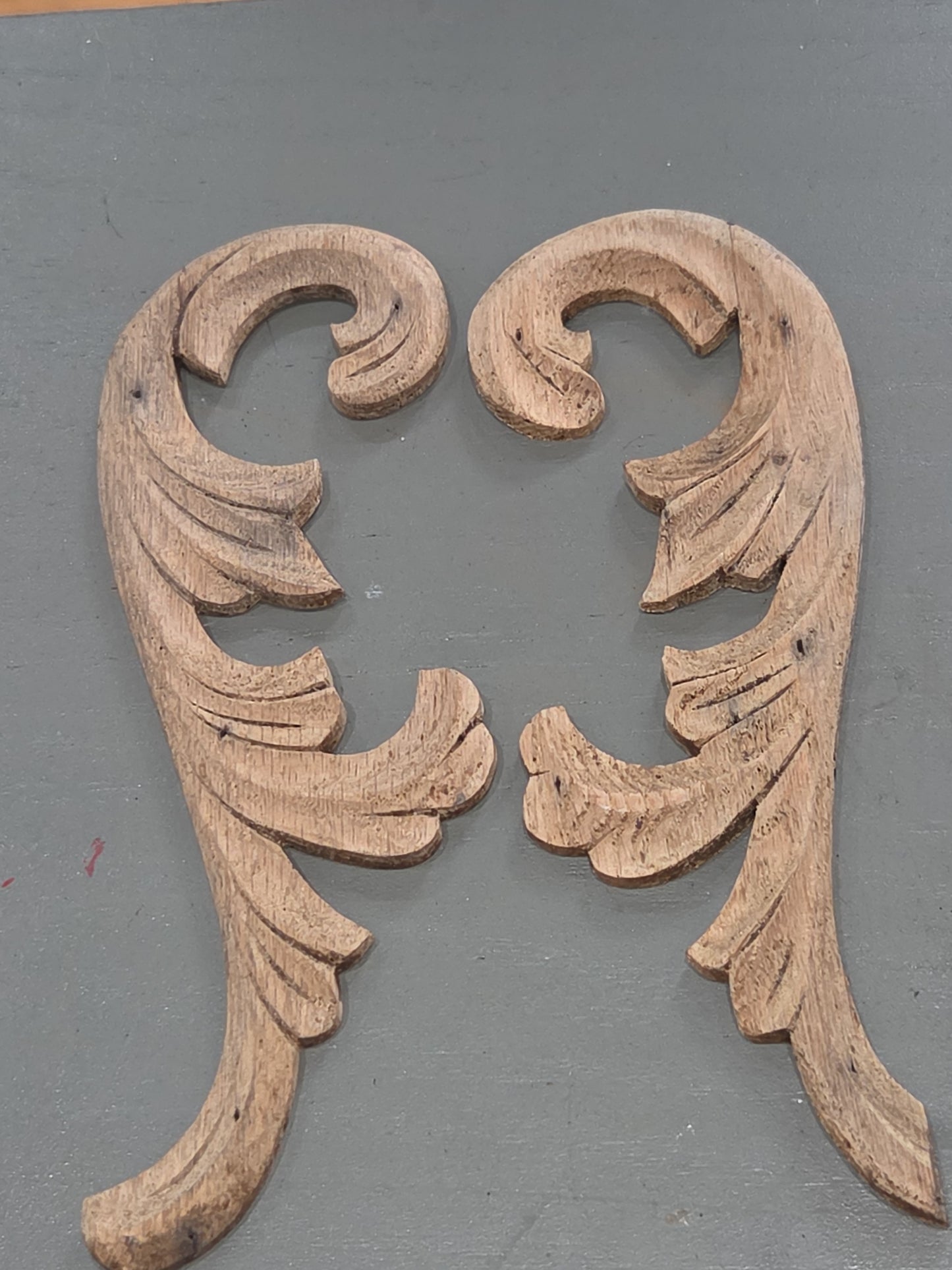 Antique Wooden Furniture Applique Set of 2 AS IS ws7