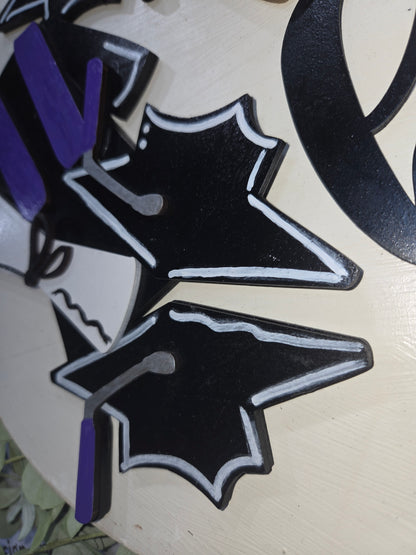 Graduation Black Purple Silver Insert for Interchangeable Pot Spilling Door Sign *Sign Sold Seperately*