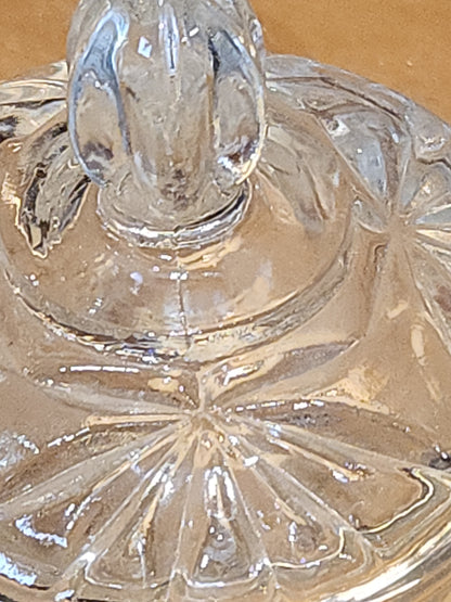 Vintage Anchor Hocking Pressed Glass Compote Candy Dish Wexford Pattern g71
