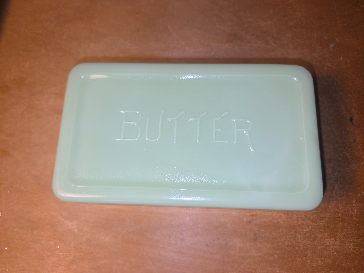 Vintage Uranium Jadeite Jeannette Butter Cover Only AS IS Chips vug66