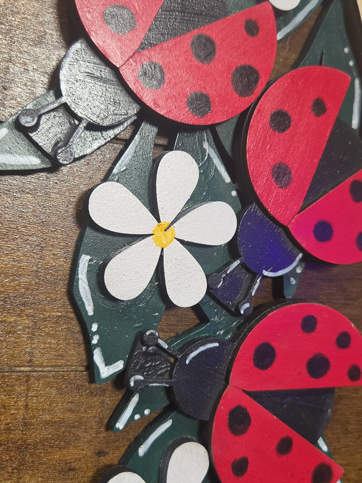 Ladybugs and Flowers Insert for Interchangeable Pot Spilling Door Sign *Sign Sold Seperately* pi14