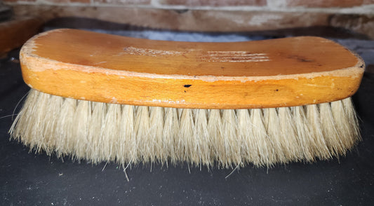 Vintage Wooden Shoe Polish Brush OXCO Walker 100% Sterilized Blond Horsehair Bristles