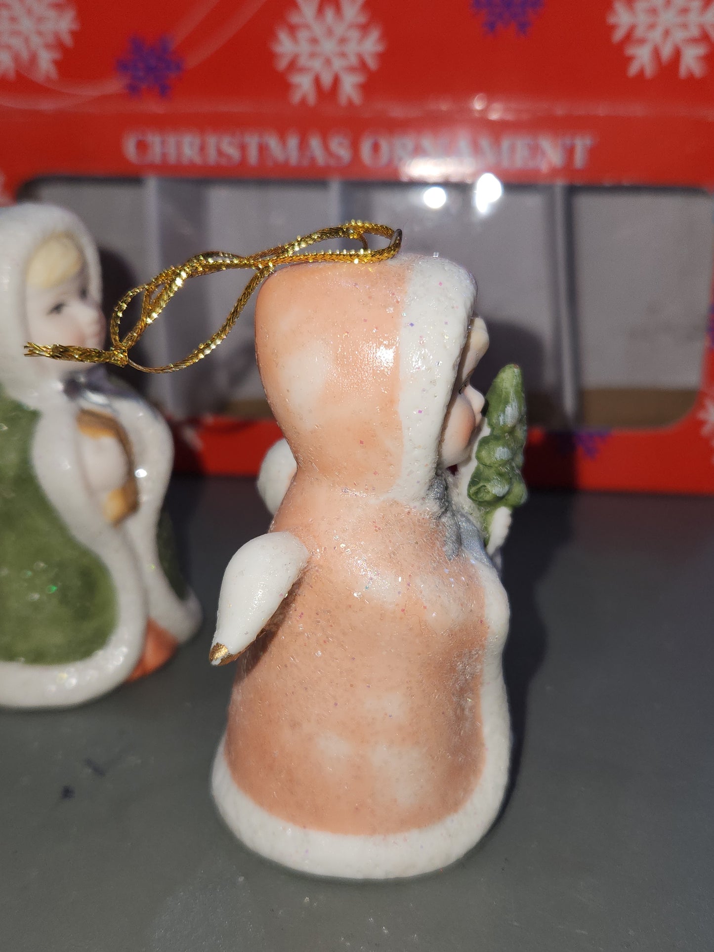 Vintage Glitter Angel Ornaments Set of 4