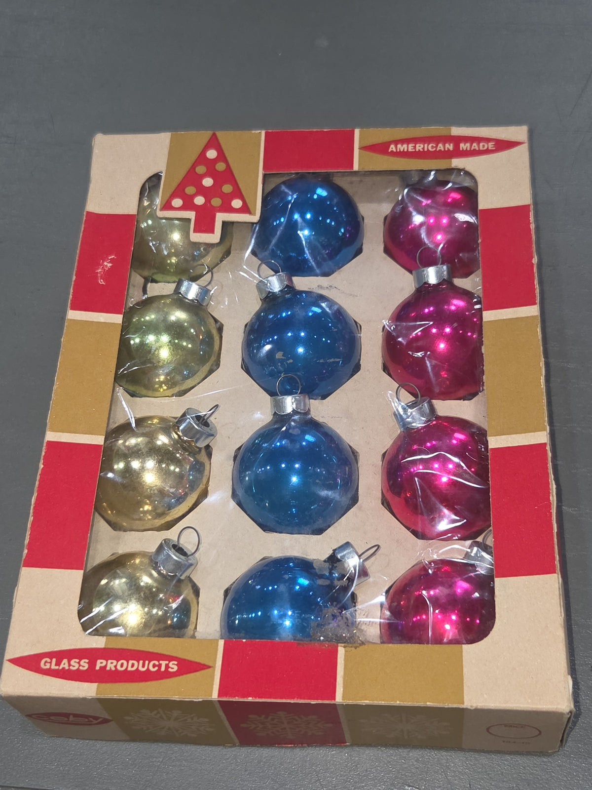 Vintage Box of Coby Glass Ornaments BO08