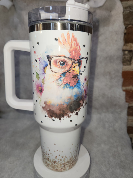 40 Oz Stainless Steel Insulated Tumbler Chicken Lady NOT PERFECT tcl1