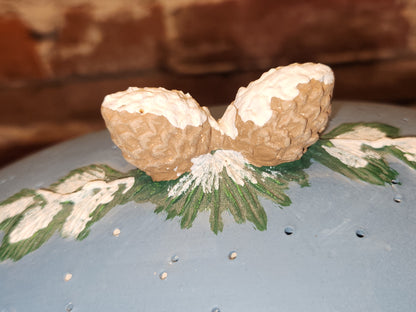 Vintage Ceramic Canister Night Light Covered Bridge Horse Pinecone AS IS nl9