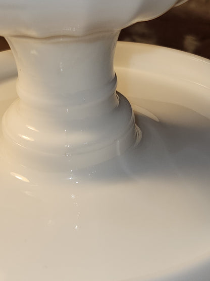 Vintage Fostoria Milk Glass Compost Pedestal Footed Fruit Bowl Monroe Pattern Lace-edge Loop and Open Loop mg12
