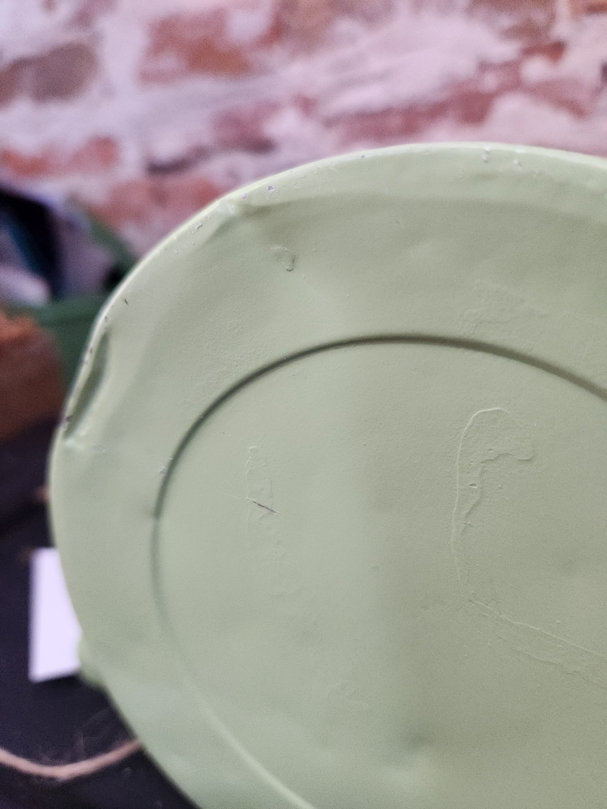 Vintage Green Aluminum Coffee Pot with a Bunny NO LID