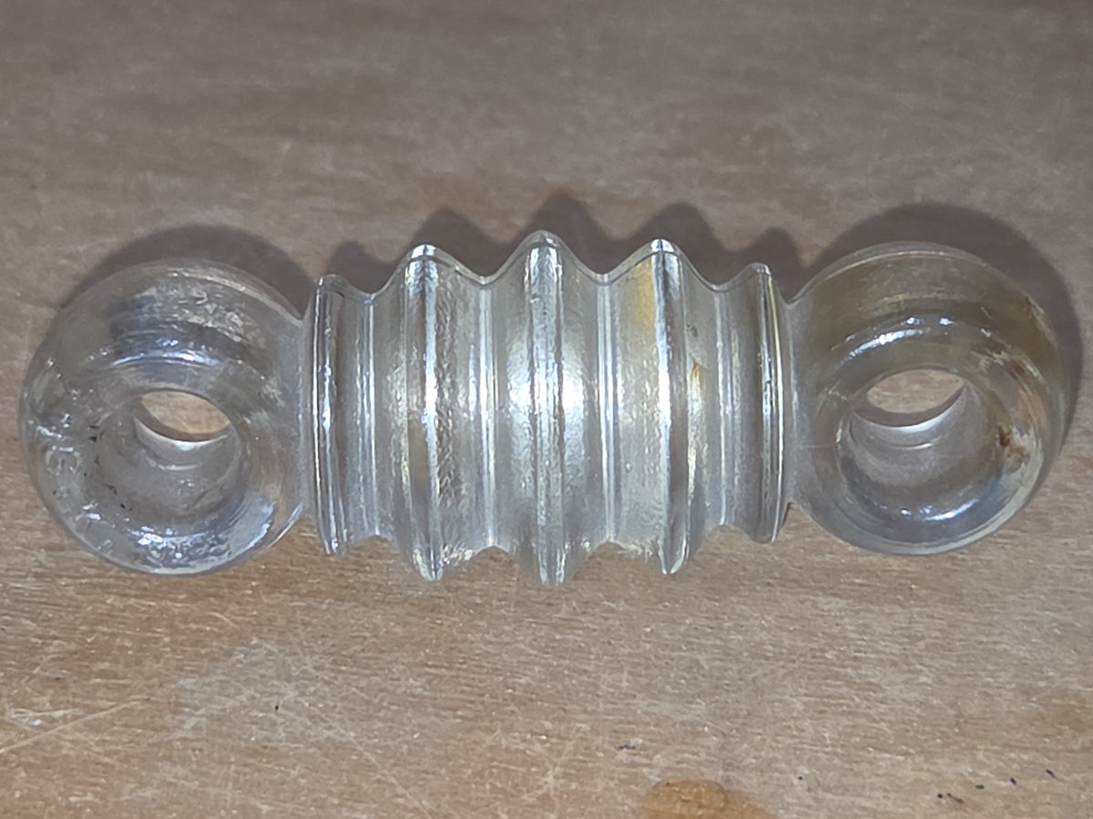Vintage Radio Strain Wire Insulator Clear Glass  3 1/2" vi03