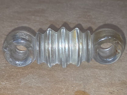 Vintage Radio Strain Wire Insulator Clear Glass  3 1/2" vi03