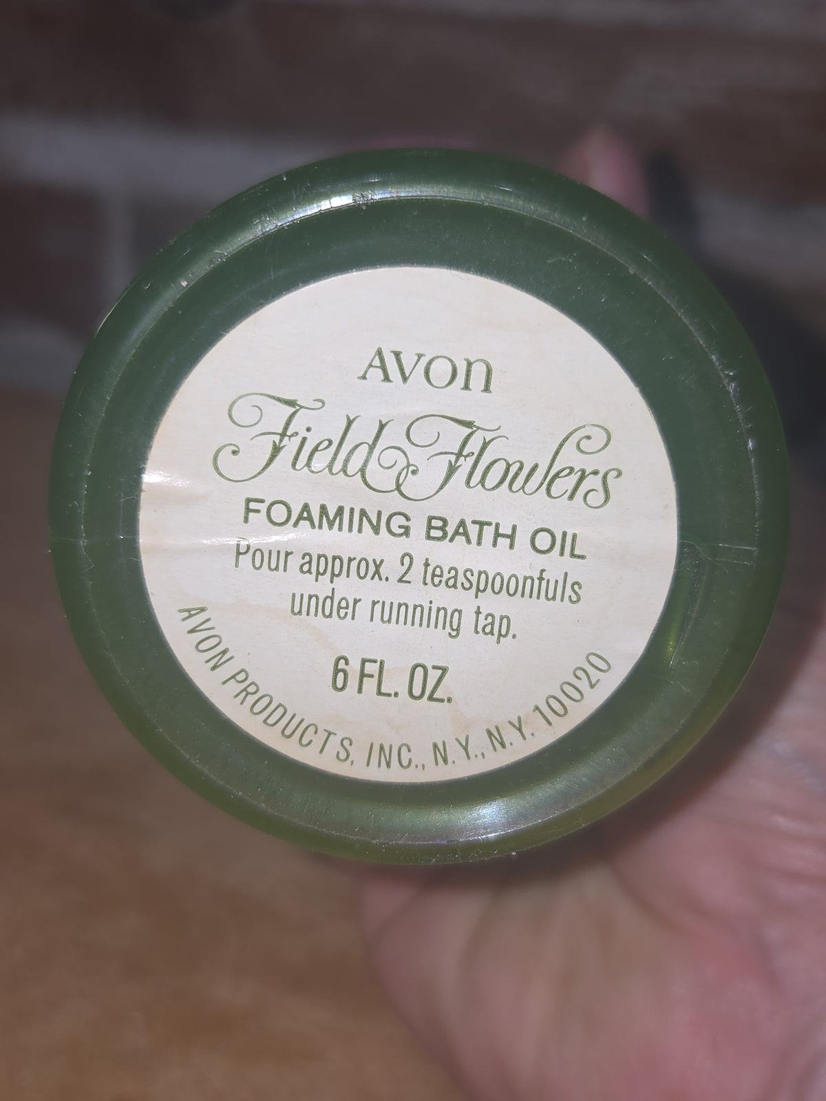 Vintage Avon Foaming Bath Oil Field of Flowers Pink Bouquet Top 6 oz EMPTY No Box va4
