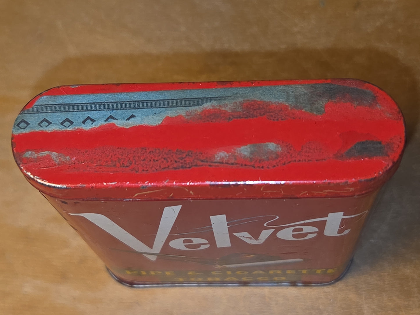 Vintage Tobacco Velvet Pipe & Cigarette 1 3/4 oz Liggett & Myers EMPTY tin713