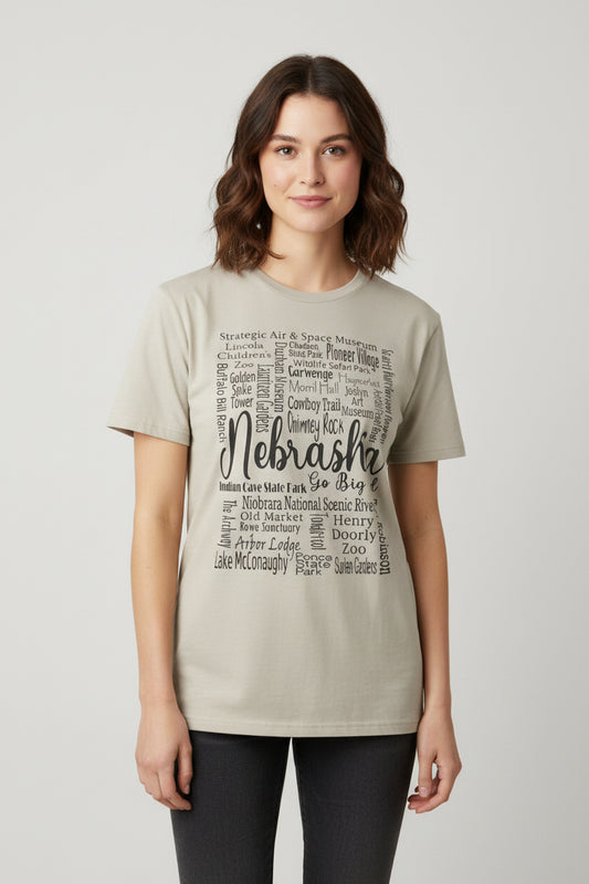 Unisex Nebraska Landmarks T-shirt sandstone