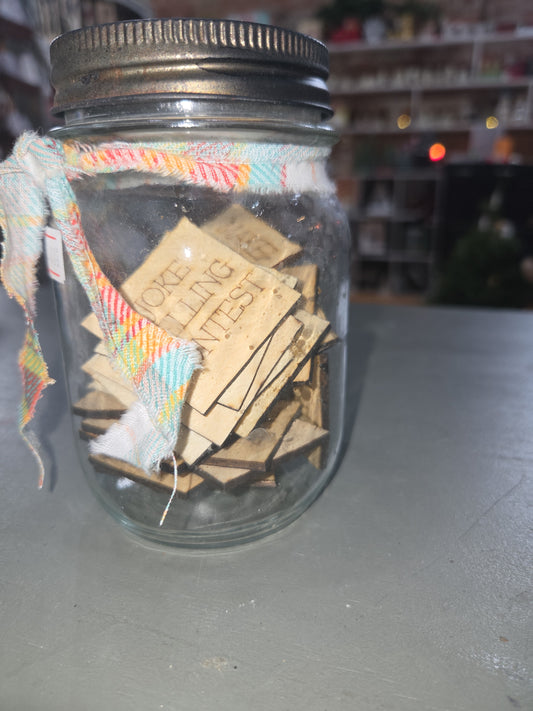 Family Fun Jar Pick an Activity with Plaid Ribbon ffj2