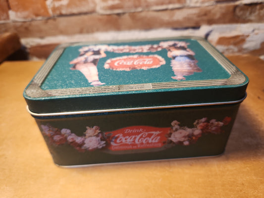 Vintage Tin Coca-Cola Green with Couple by Artist Pam Renfroe Coke 1997 cct78