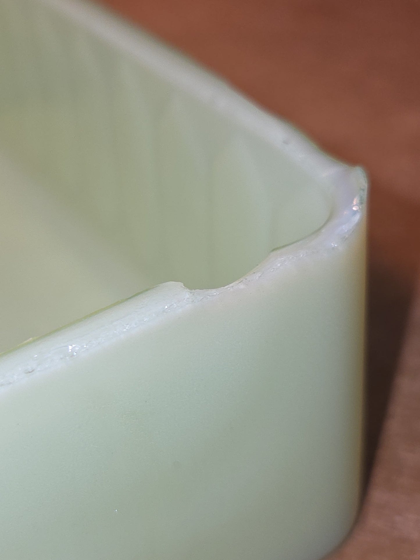 Vintage Uranium Jadeite Jeannette Butter Cover Only AS IS Chips vug66