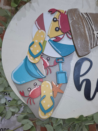Beach Crab Summer Insert for Interchangeable Pot Spilling Door Sign *Sign Sold Seperately*