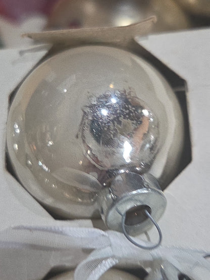 Vintage Pyramid Ornaments Silver set of 12 AS IS bo011