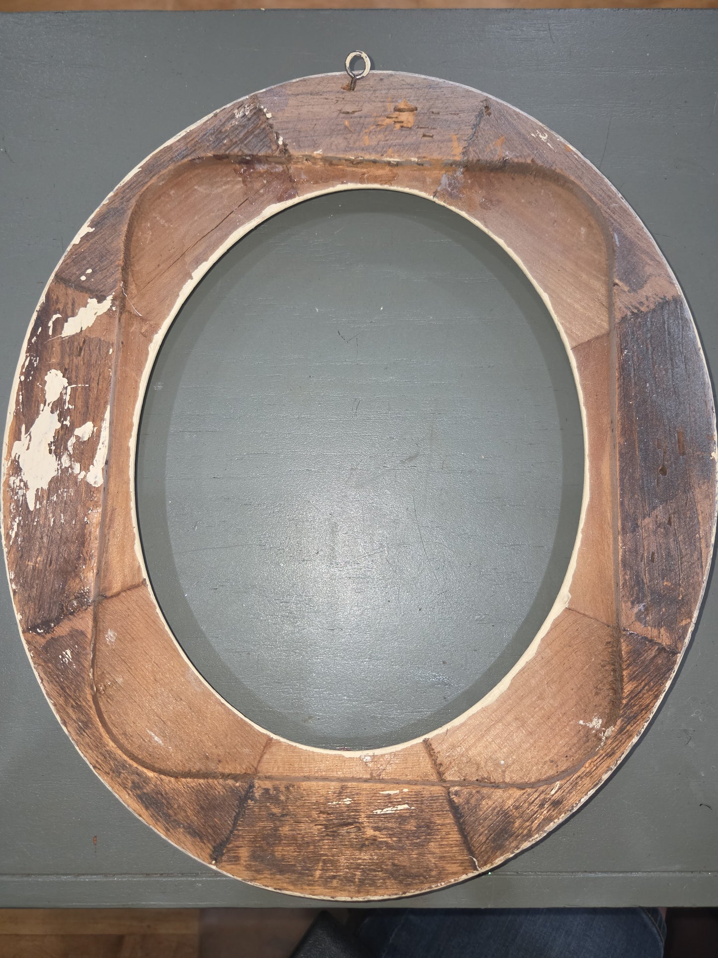 Antique Wooden Oval Photo Frame
