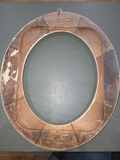 Antique Wooden Oval Photo Frame