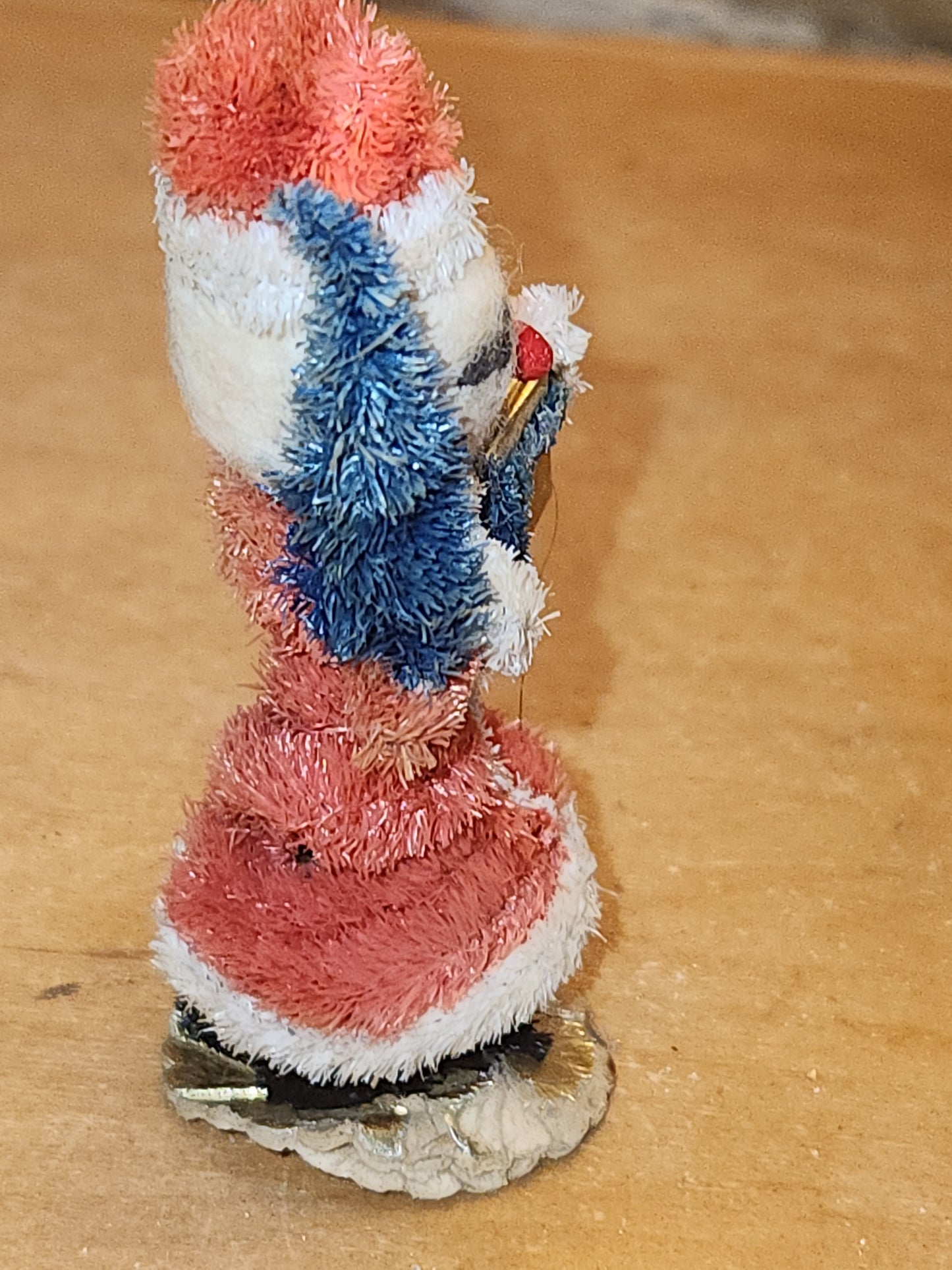 Vintage Spun Cotton Chinelle Santa Ornament Japan sc78
