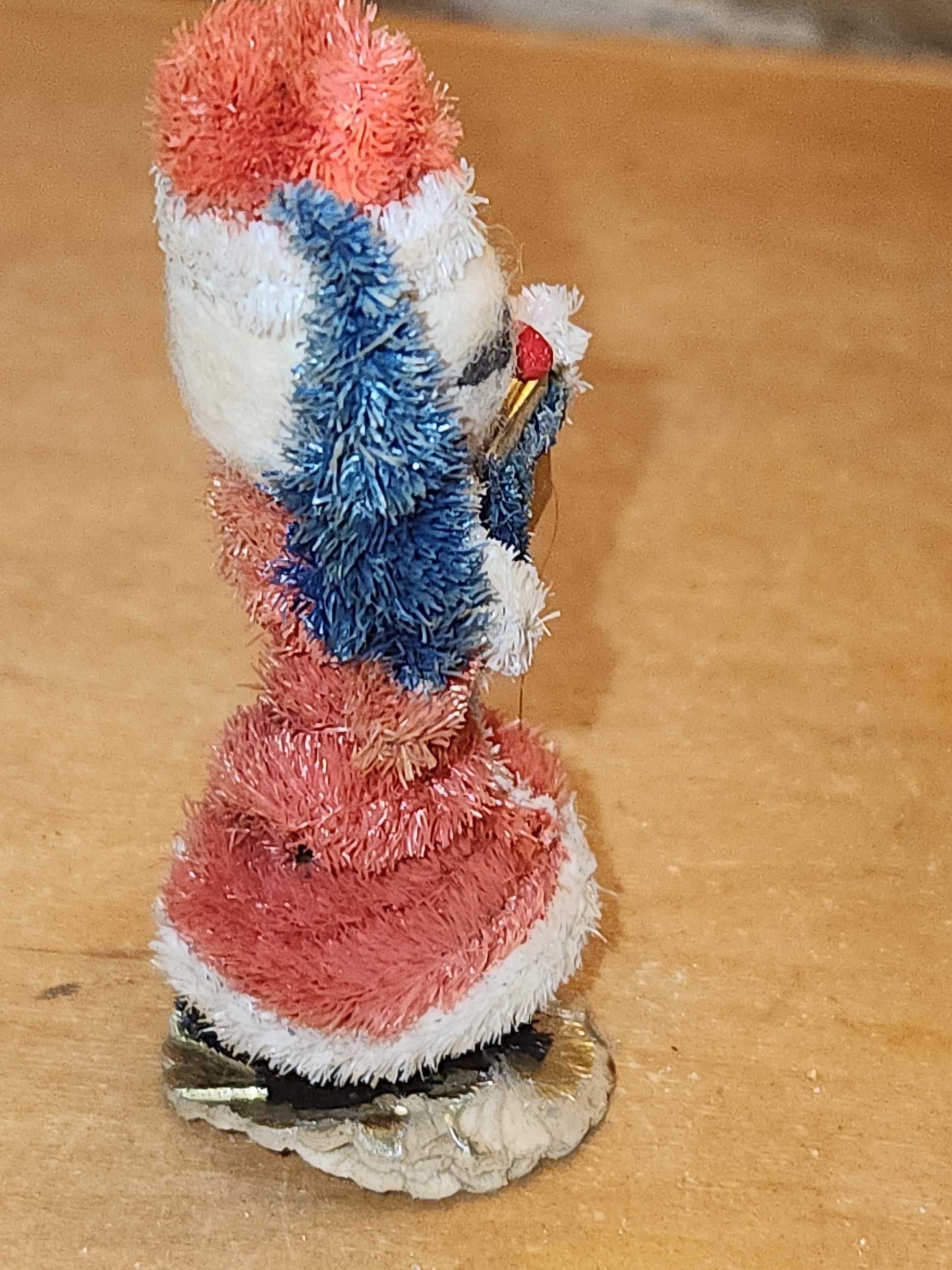 Vintage Spun Cotton Chinelle Santa Ornament Japan sc78