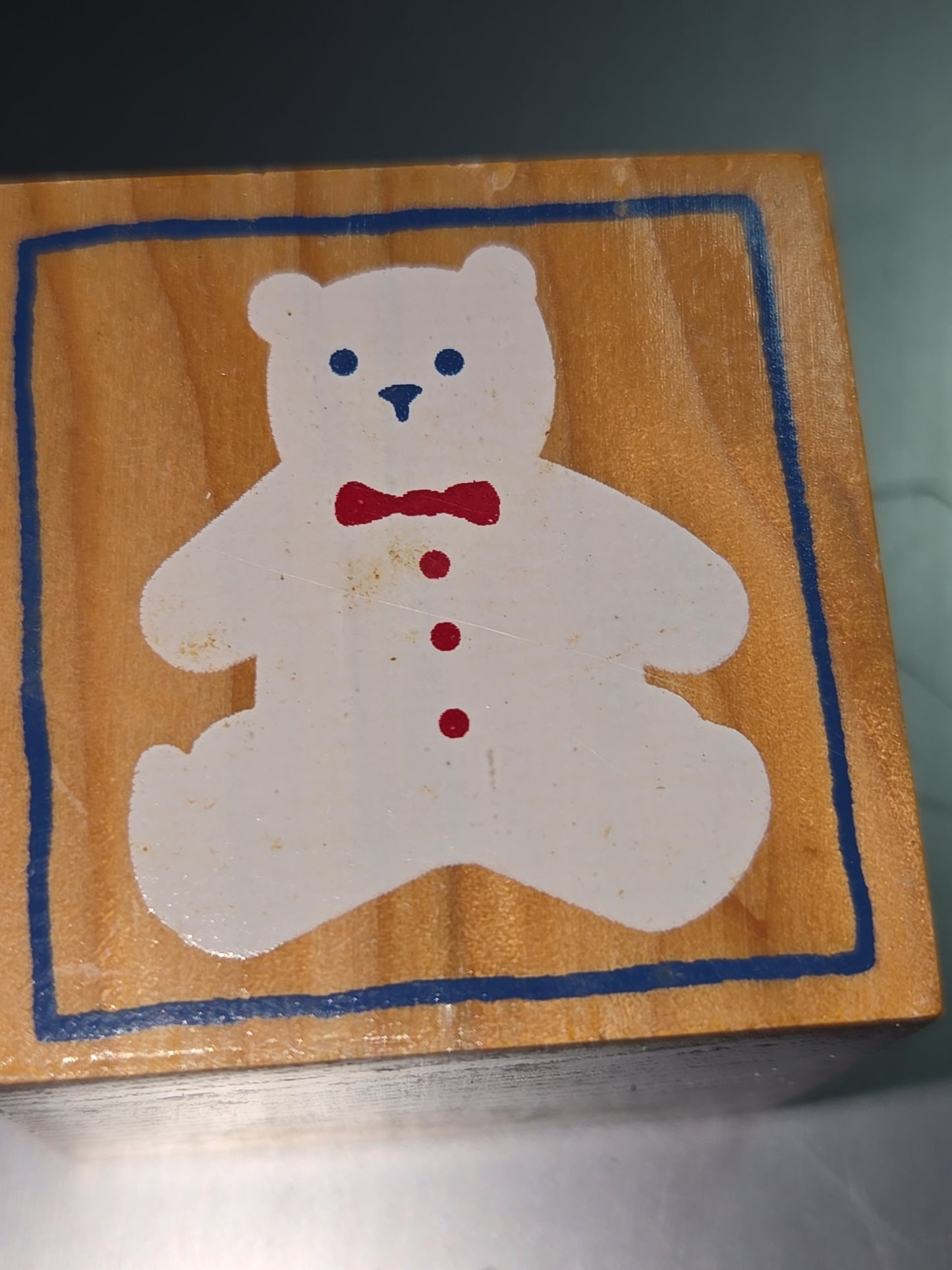Vintage Hallmark Cards Christmas Ornament Wood Block 1987