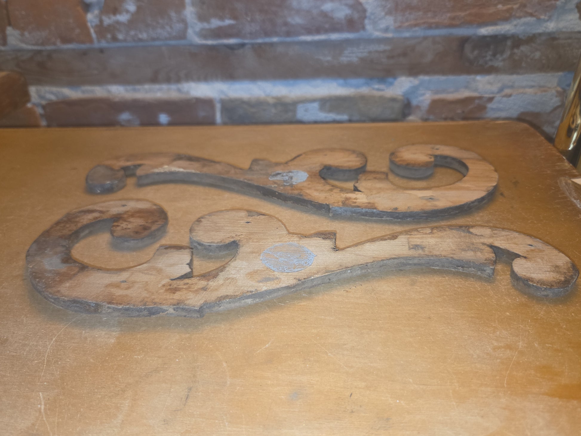 Antique Wooden Furniture Applique Set of 2 AS IS