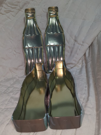 Vintage 1997 set of 2 Coca-Cola Coke Bottles Collectible Tin 11" cct9