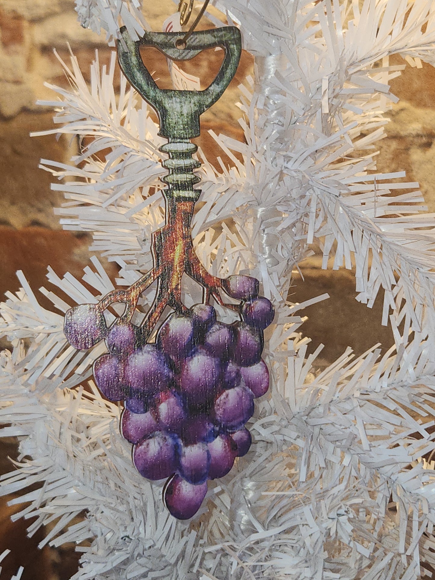 Birch Wood Corkscrew Grape Vine Ornament CLEARANCE
