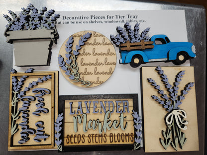 Tier Tray Decorations Handcrafted Lavender Fresh Cut Lavender Lavender Market Blue Truck ttl1