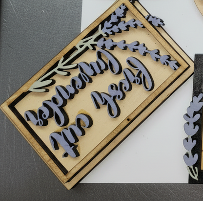 Tier Tray Decorations Handcrafted Lavender Fresh Cut Lavender Lavender Market Blue Truck ttl1