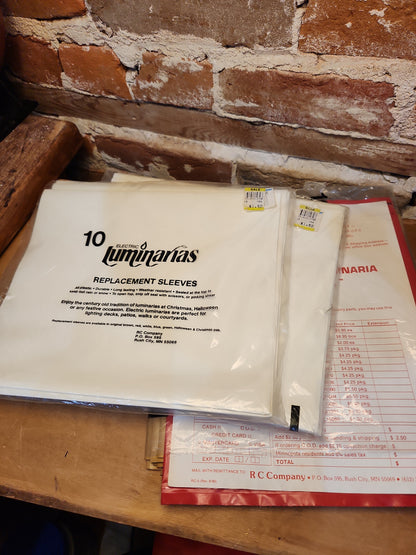 Vintage Luminaries Replacement Sleeves for Electric Outdoor Luminaria Feative-Lites R C Company set of 3