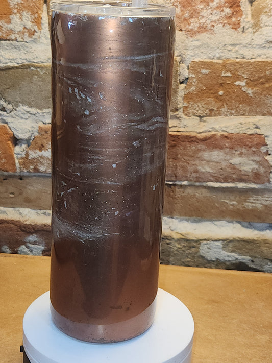 20 ounce stainless steel, Insulated, alcohol ink art Tumbler Copper White AS IS CLEARANCE ai8