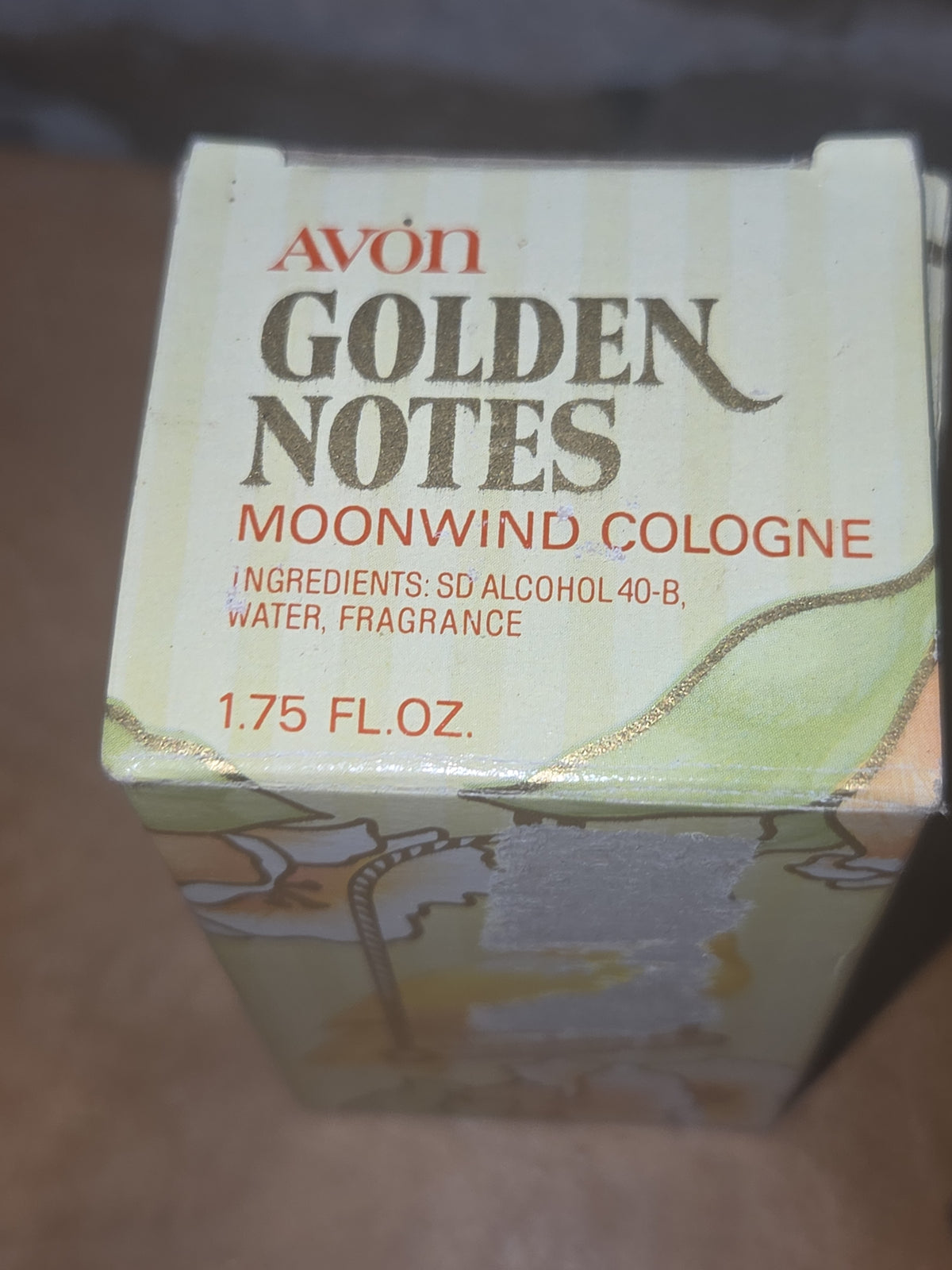 Vintage Avon Golden Notes Canary Moonwind Cologne in Box Yellow Bird