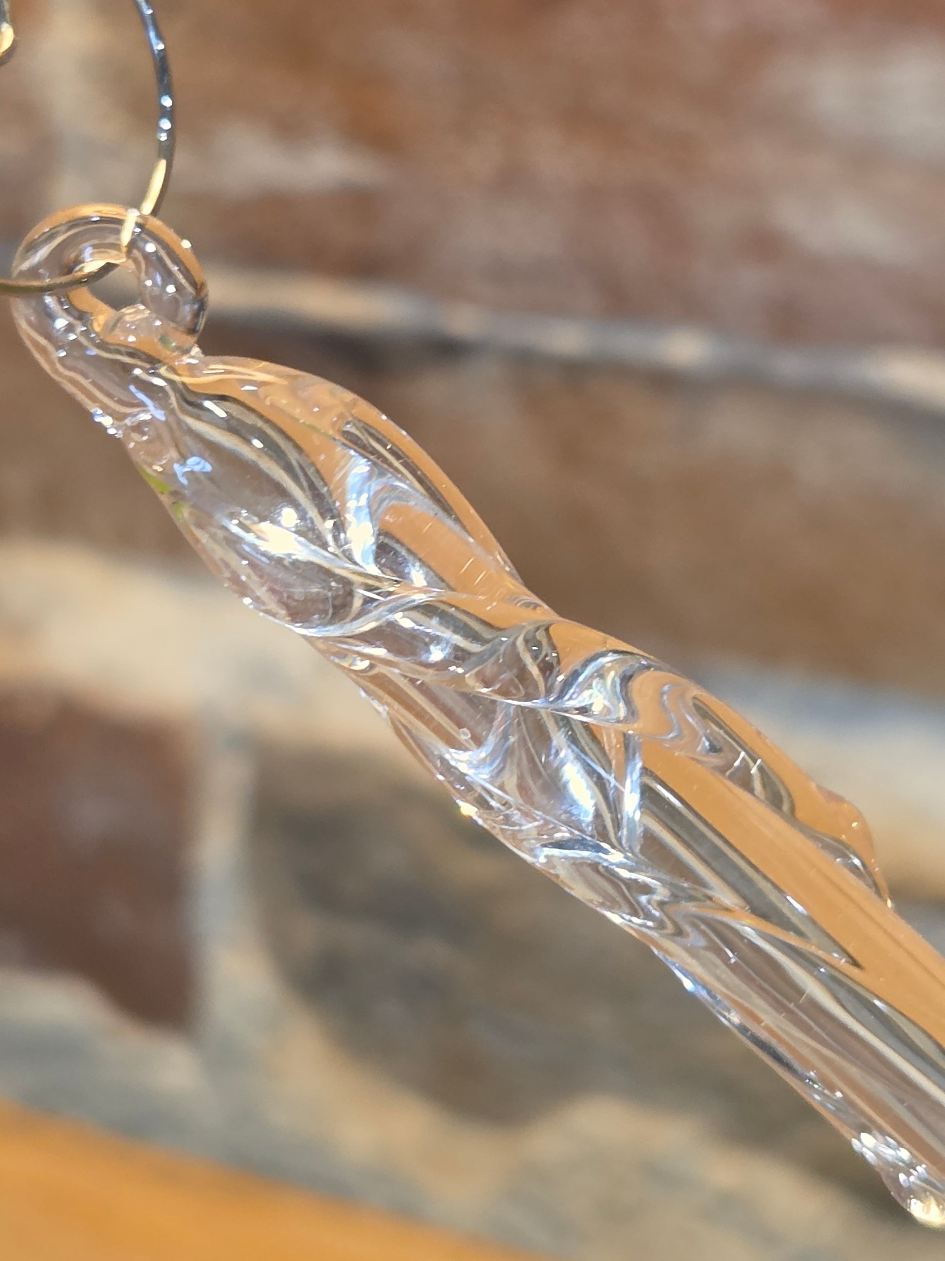 Glass icicles made by Burglund Studios in North Platte, Nebraska