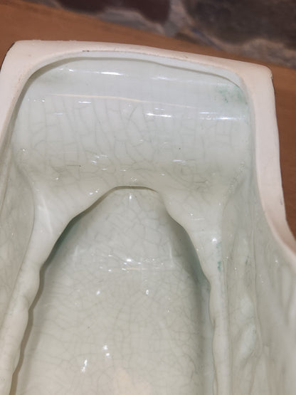 Vintage Napcoware Christmas Sleigh Dish Planter Floral Arrangement Container Stamped X 8661 AS IS vp01