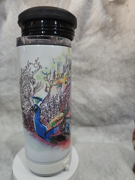 17 Oz Speaker, can cooler & Tumbler Peacock stp1