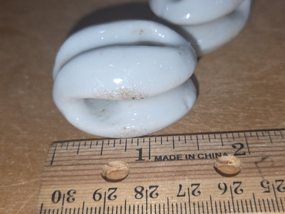 Vintage Small White Ceramic Porcelain Egg style Insulator Set of 3 Japan vi9