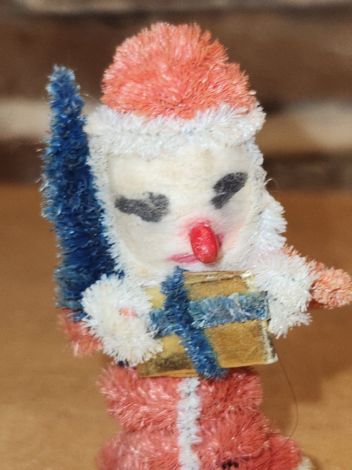 Vintage Spun Cotton Chinelle Santa Ornament Japan sc78