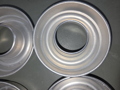 Vintage Aluminum Mini Round Ring Molds Cake, Jello, Desserts Set of 6 AS IS 3.5” bt8