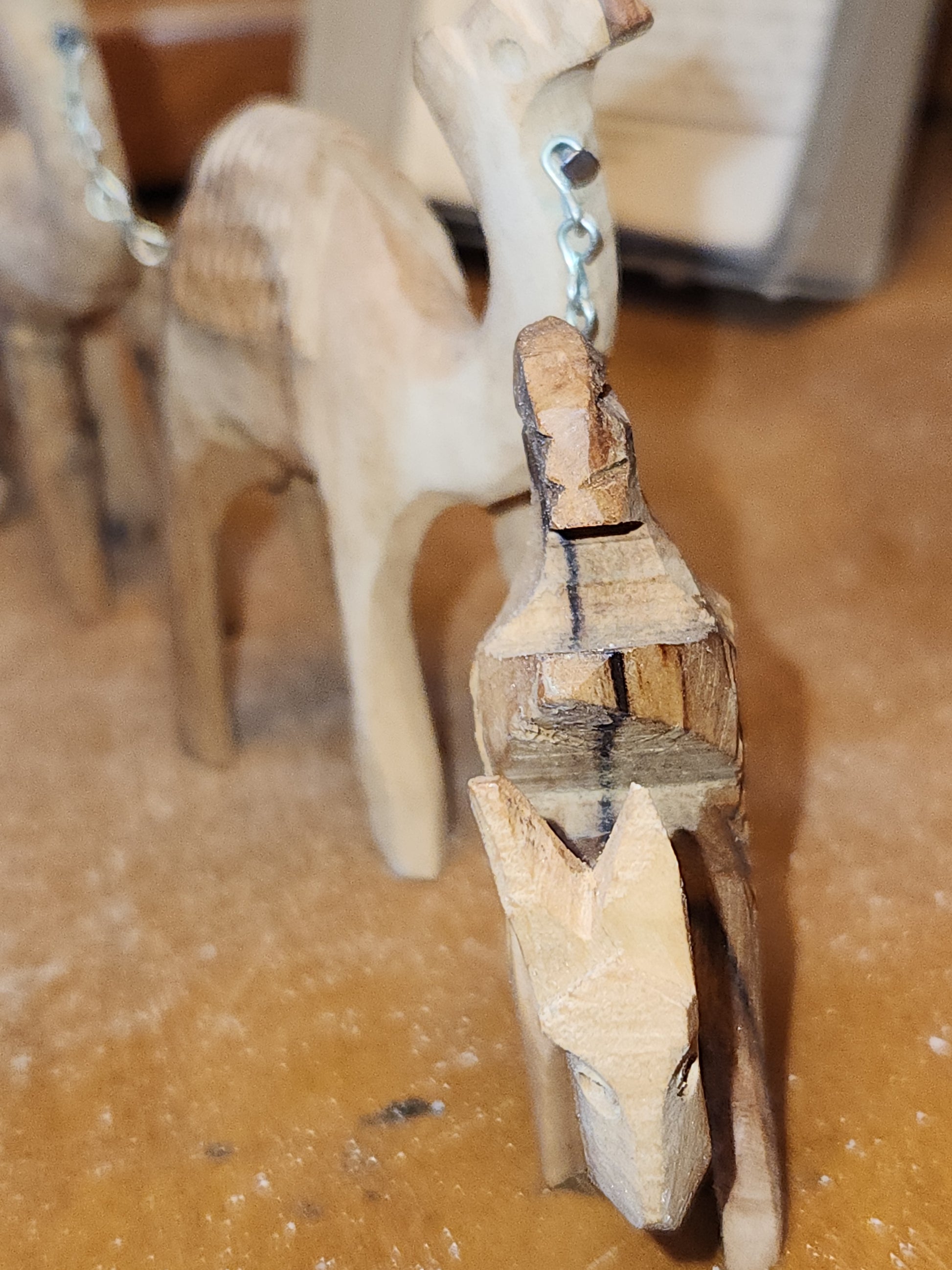 Vintage Olive Wood Hand Carved Camel Donkey Caravan nat6