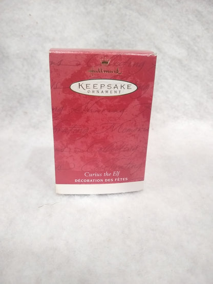Vintage 2001 Hallmark Keepsake Ornament Curius the Elf Handcrafted h90