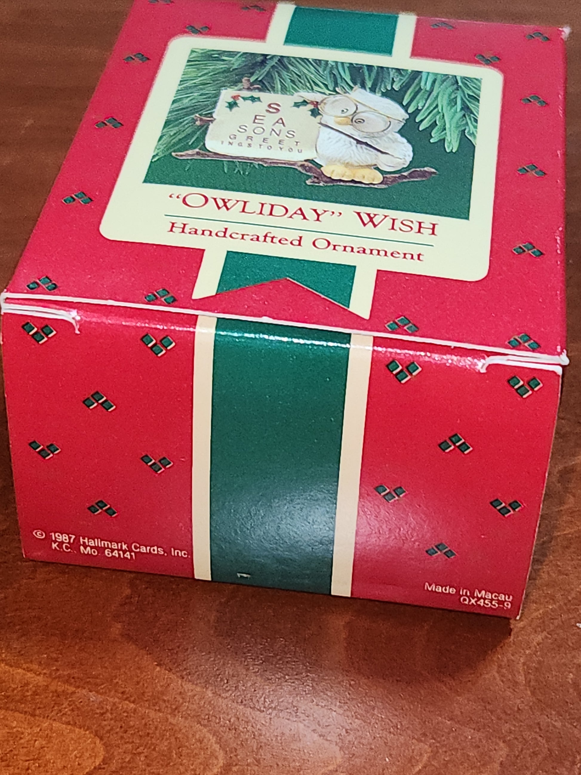 Vintage Hallmark Keepsake Ornament Miniature “Owliday” Wish 1987